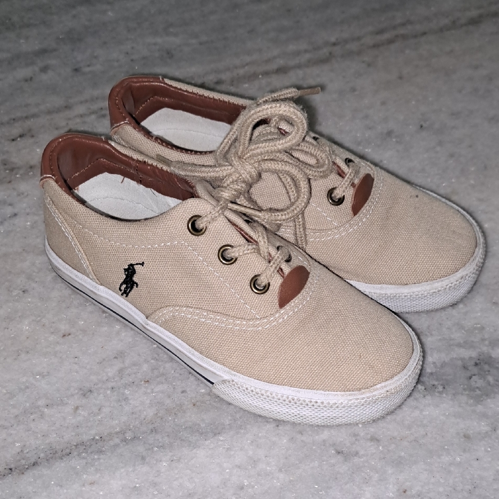Ralph Lauren Tan Canvas Sneakers